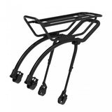 Topeak Tetrarack M2 HD black rear bike rack with QuickTrack™ system mounted on bike for carrying cargo.
