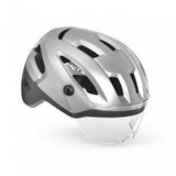 MET Intercity MIPS helmet with adjustable visor, LED light, and NTA 8776 safety certification, shown with ventilation and sleek design.