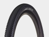 Bontrager GR0 Comp gravel tire 650b x 50mm in black, tubeless-ready, mounted on a bicycle wheel.