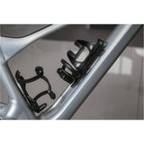 Topeak black CNC aluminum cage mount extender for bottle cages, adjustable and lightweight bike accessory.