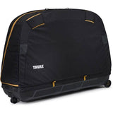 Thule RoundTrip MTB bike case with integrated work stand, designed for mountain and road bikes, showing the case and stand setup.