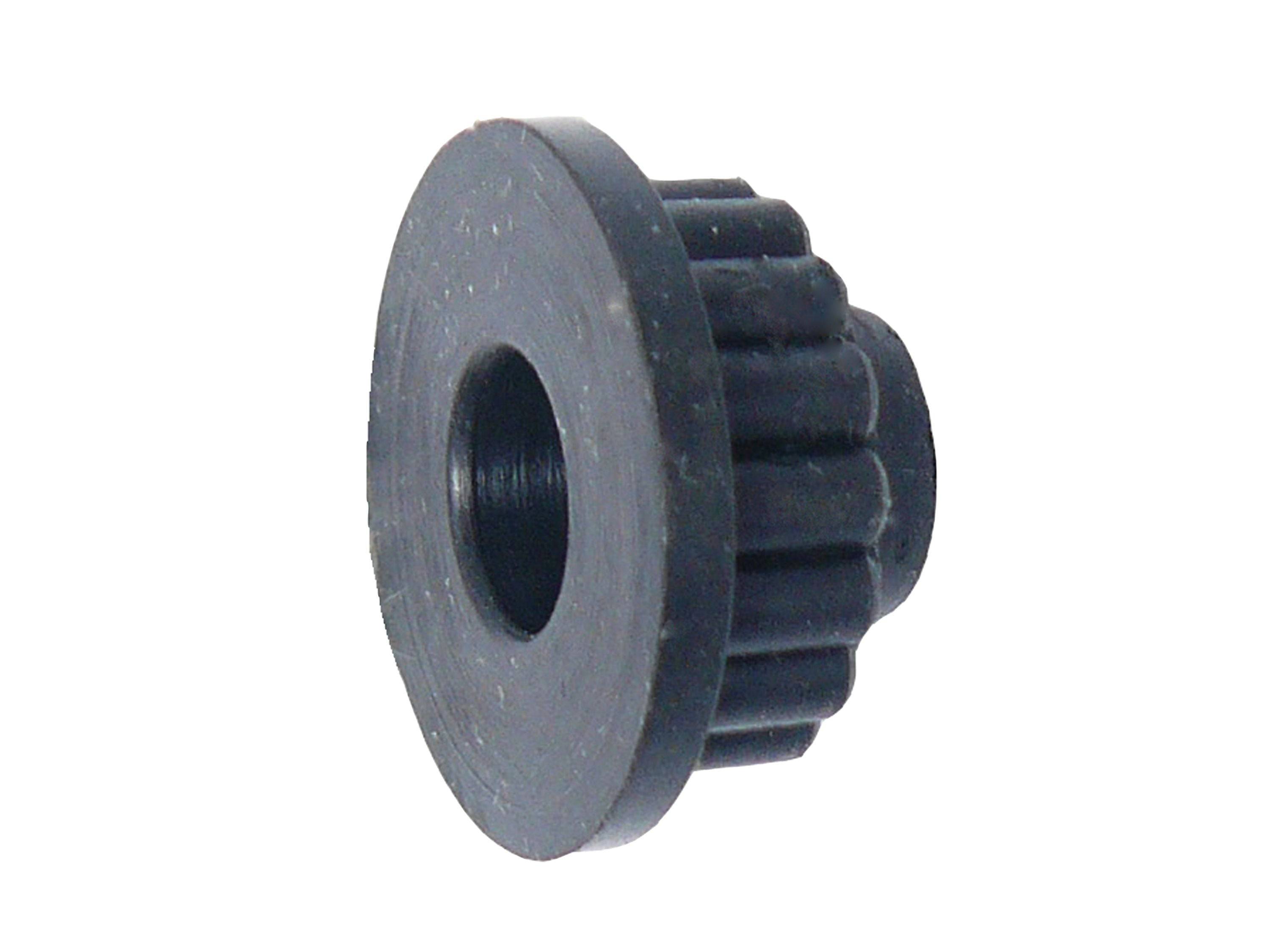 Black Bontrager floor pump head rebuild grommet replacement fitting for bike pump accessories, one size fits all.