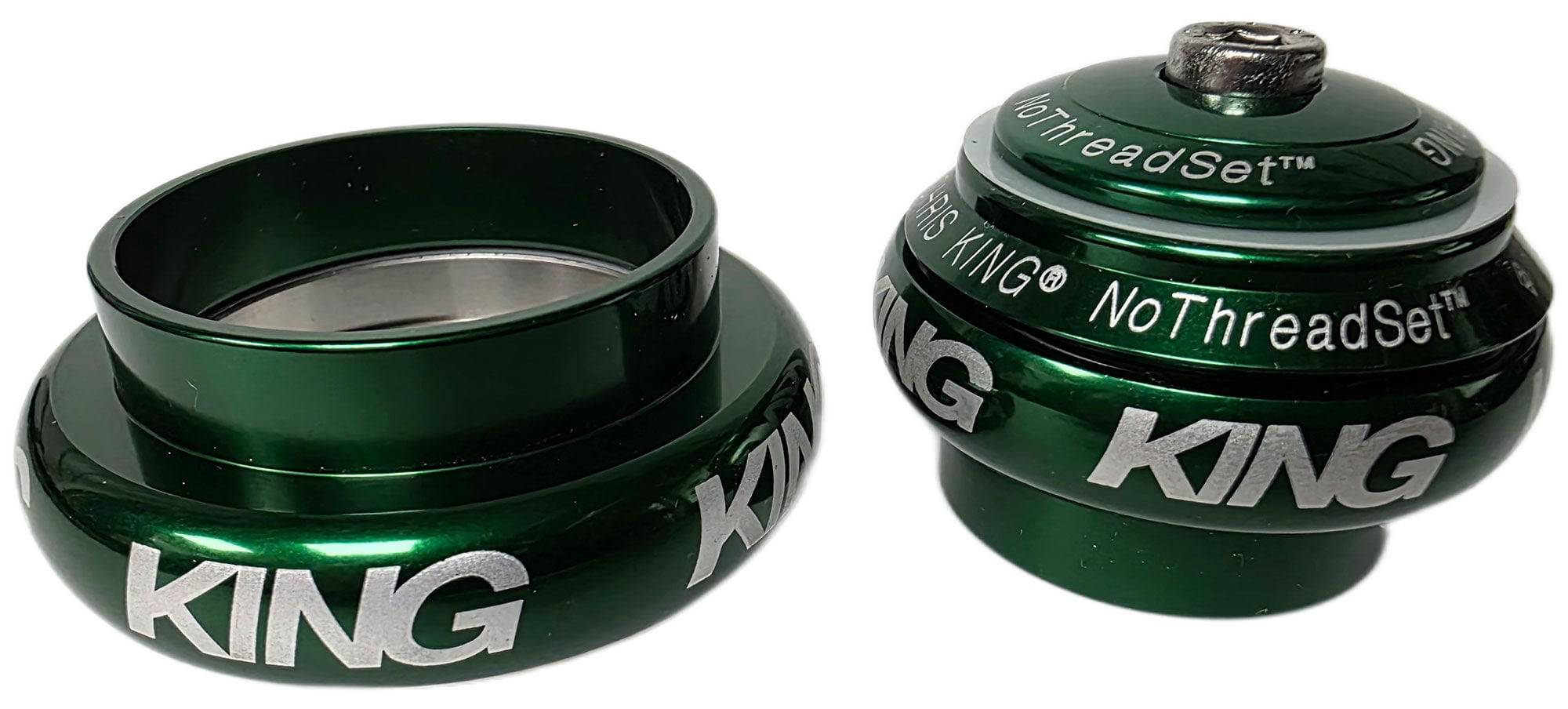 Chris King Headset Inset Tapered 11/8-1.5 inSt/Ext44mm Green | Swinnerton Cycles