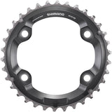 Shimano Deore XT FC-M8000 11-speed double chainring, 34T, for 34-24T crankset, bike component with black finish.