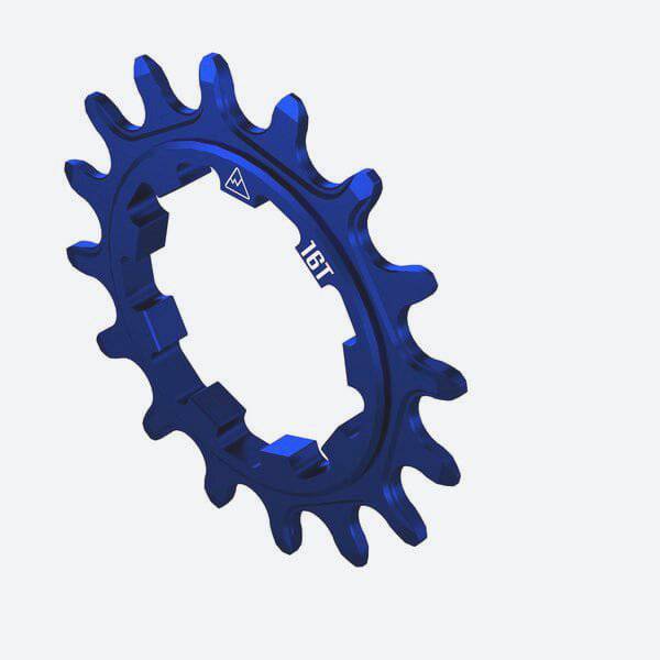 Blue Wheels Manufacturing Solo-XD 16-tooth aluminum cog for SRAM XD/XDR freehub, designed for durable mountain bike components.