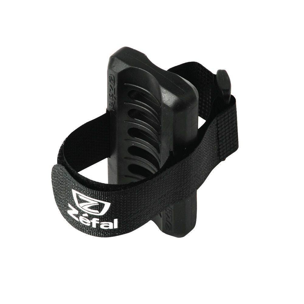 Zefal universal bike pump clip mount attached securely to a bike frame for easy access and transportation of a bicycle pump.