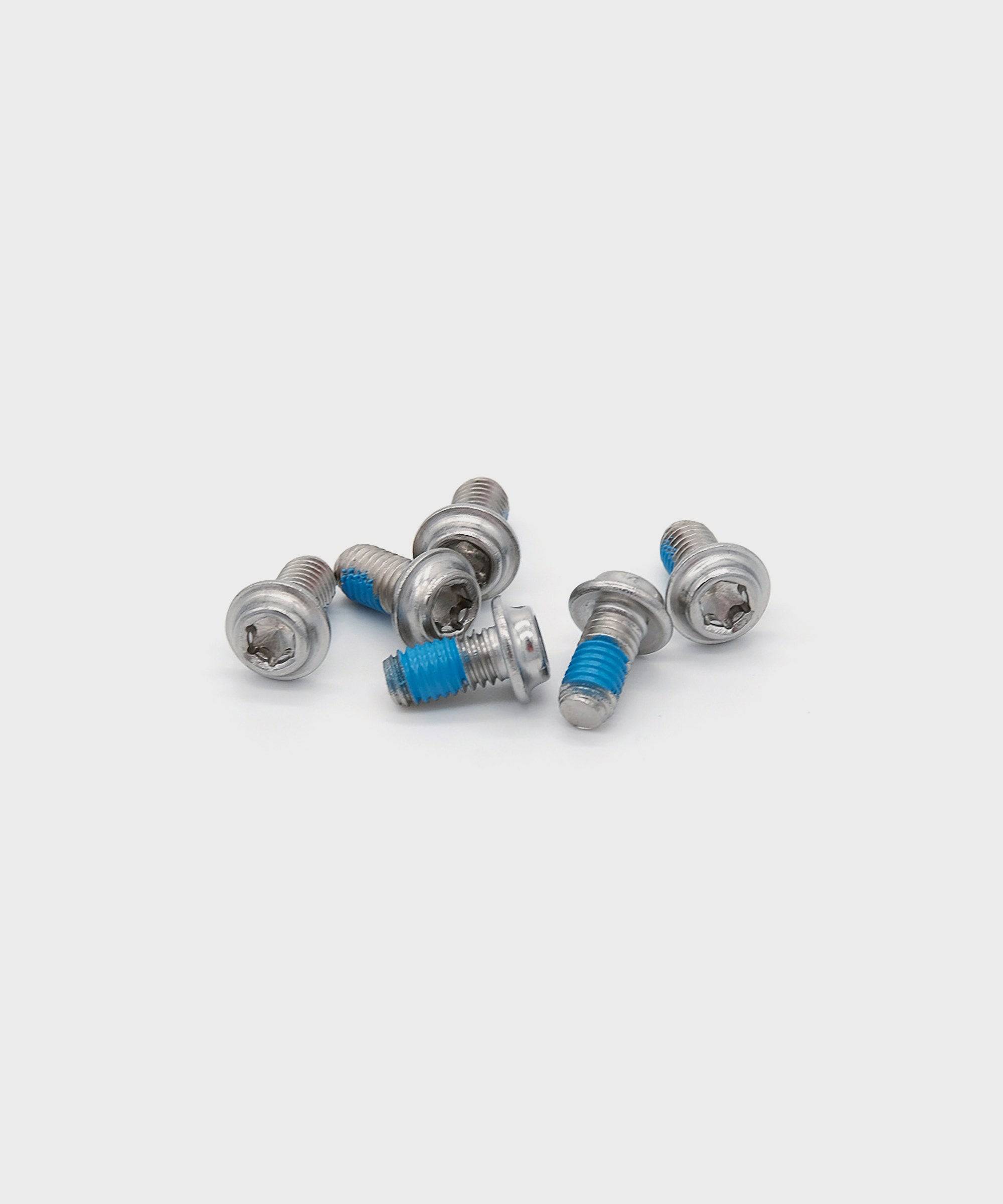 Galfer disc bolts for brake disc fastening, showcasing durable metal components designed for reliable motorcycle brake performance.