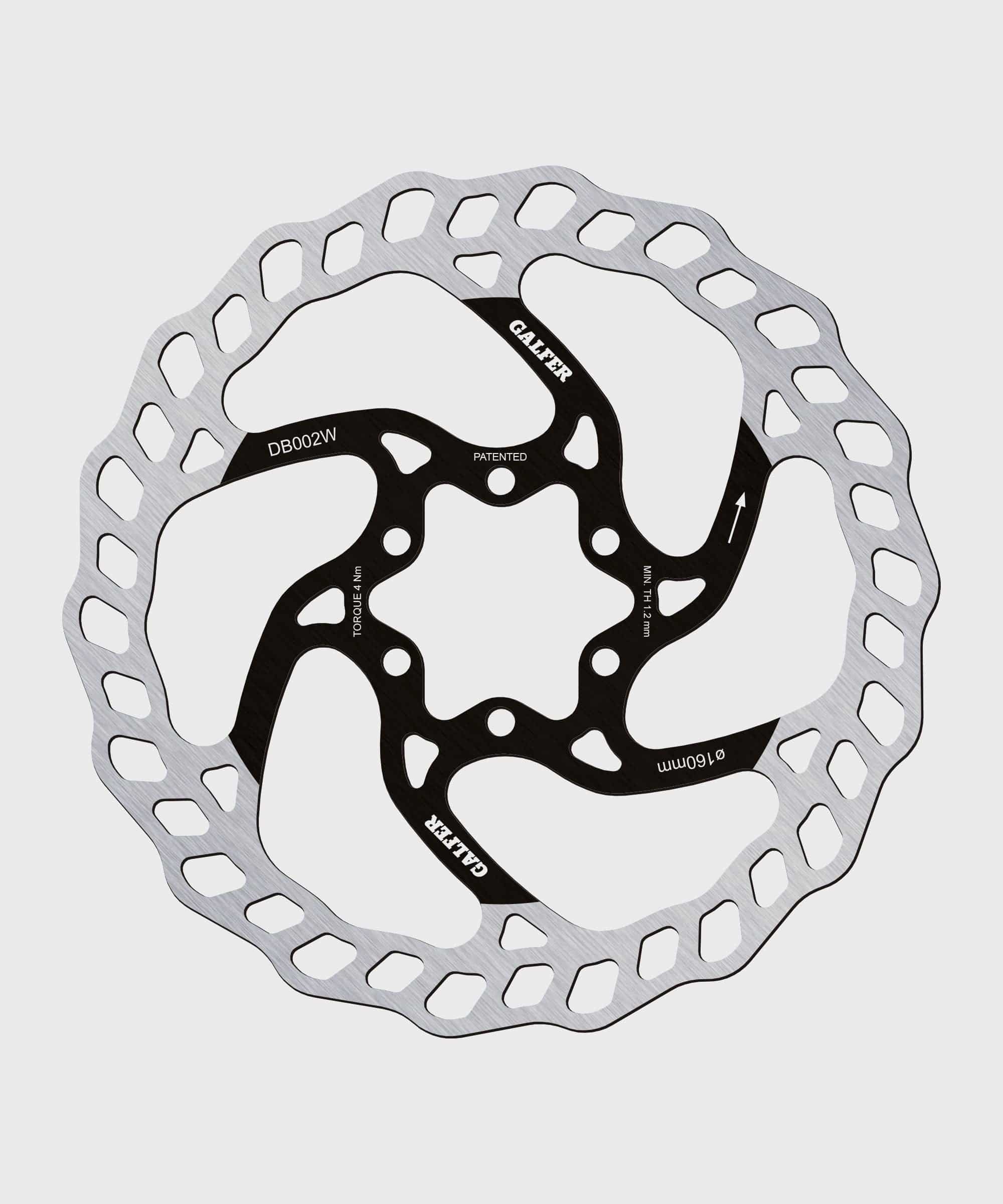 Galfer Wave 6-Bolt MTB disc brake rotor showing a high-performance bicycle brake rotor with six bolt holes for mountain biking components.
