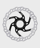 Galfer Wave 6-Bolt MTB disc brake rotor showing a high-performance bicycle brake rotor with six bolt pattern and metallic finish.