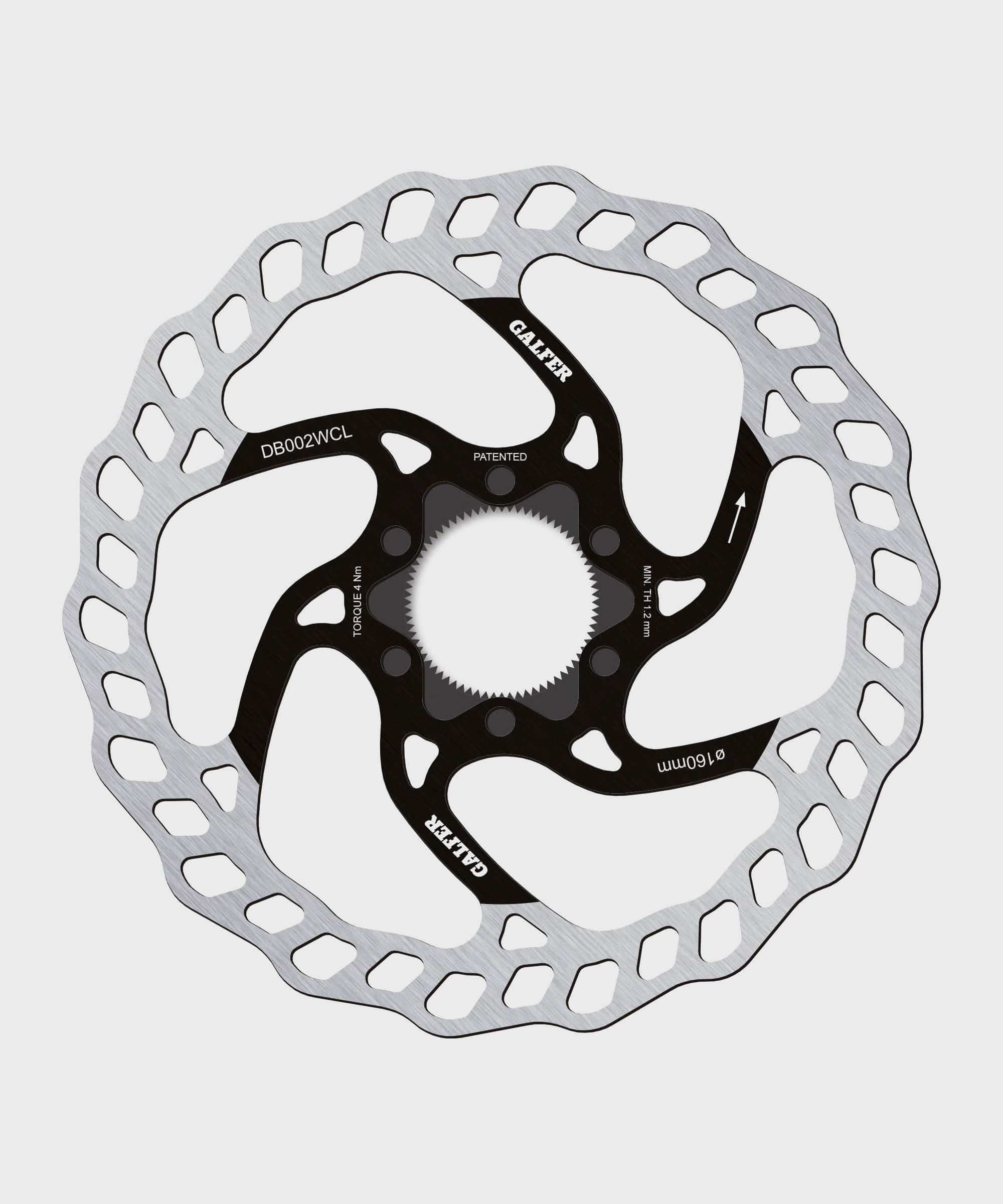 Galfer Wave 6-bolt MTB disc brake rotor with high-performance design, featuring a wave pattern for improved braking and heat dissipation.