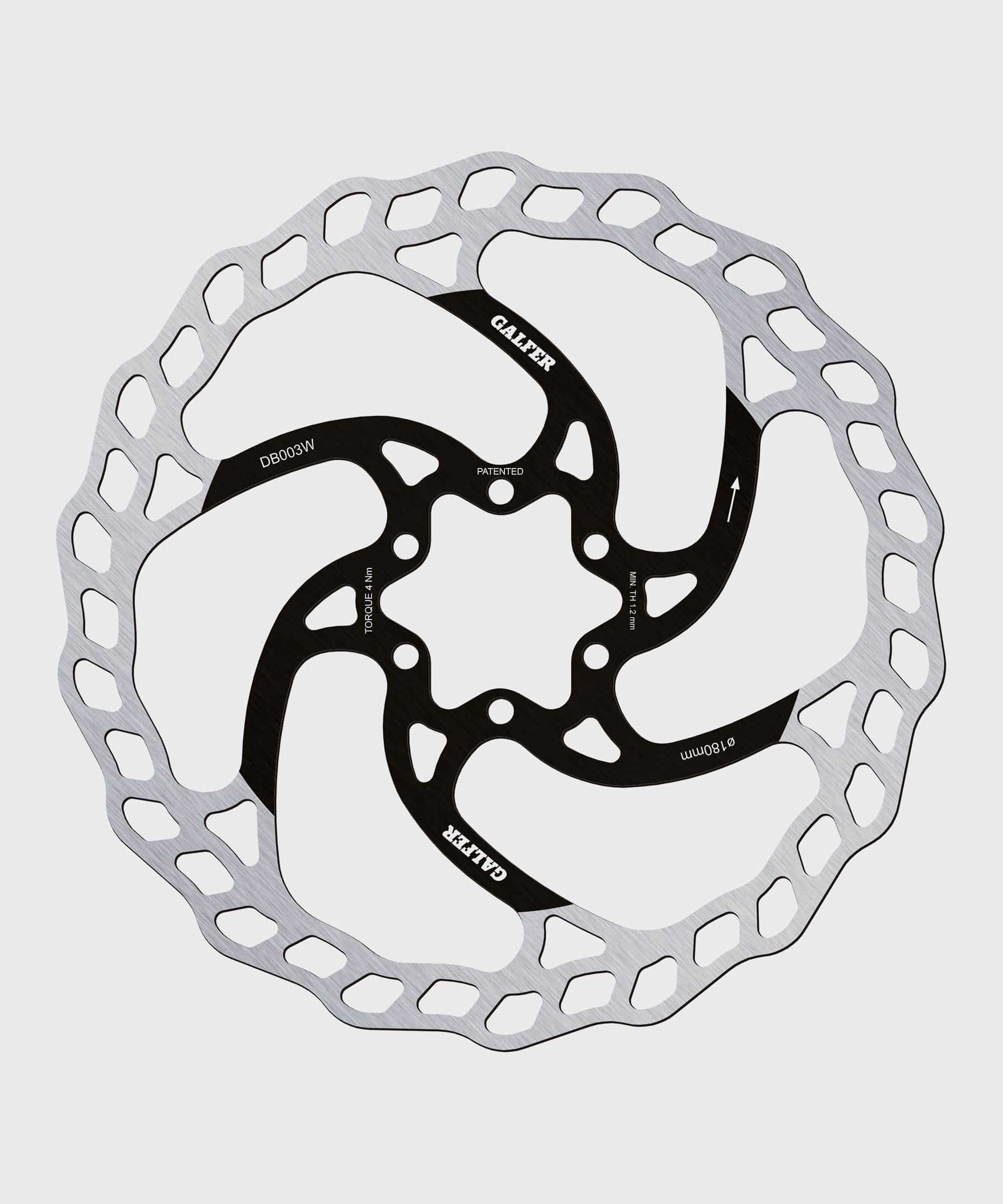 Galfer Wave 6-Bolt MTB disc brake rotor, high-performance bicycle component with wave design and six-bolt mounting for mountain biking.