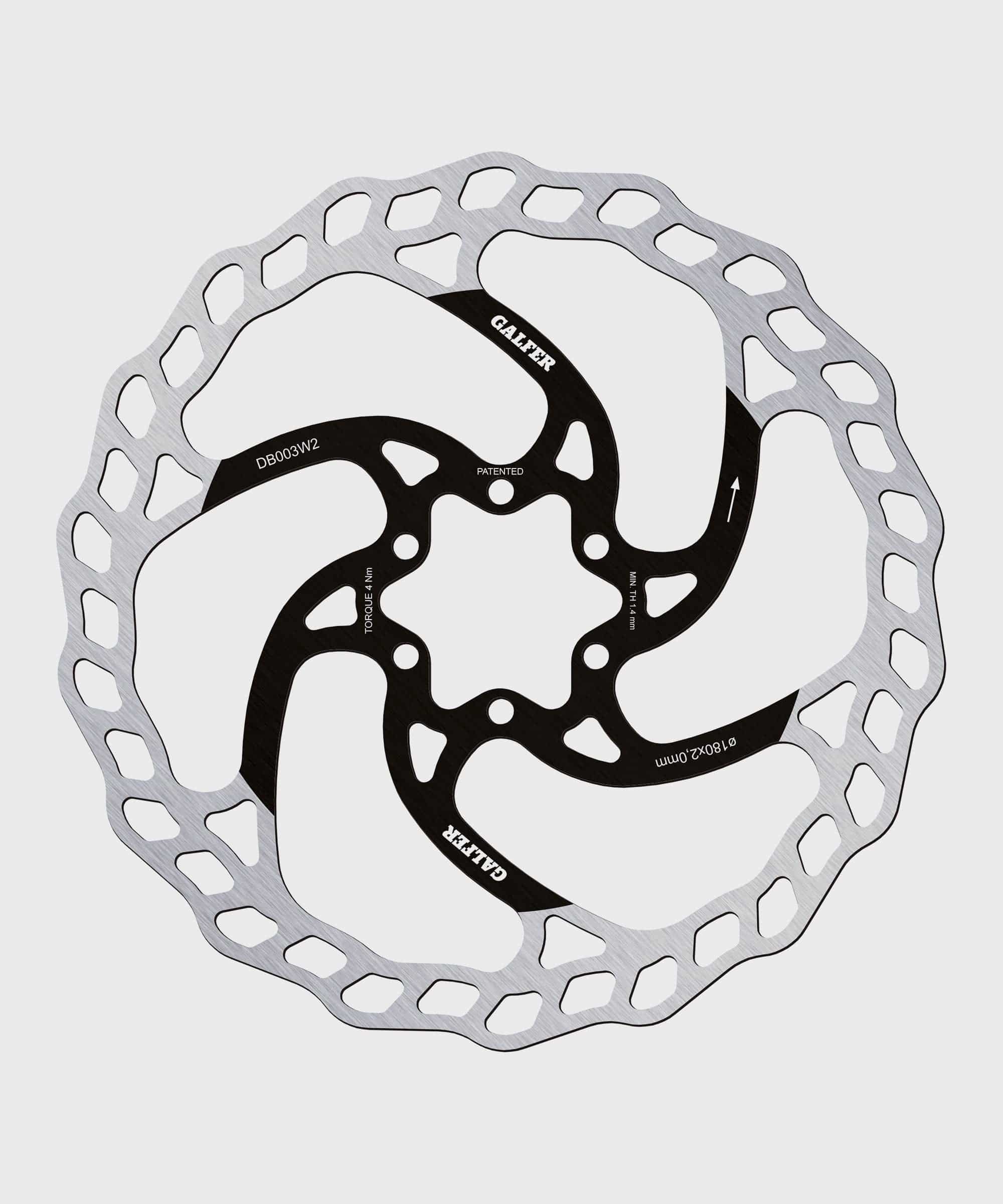 Galfer Wave 6-bolt MTB brake disc rotor with high-performance design, featuring a wave pattern for improved braking and heat dissipation.