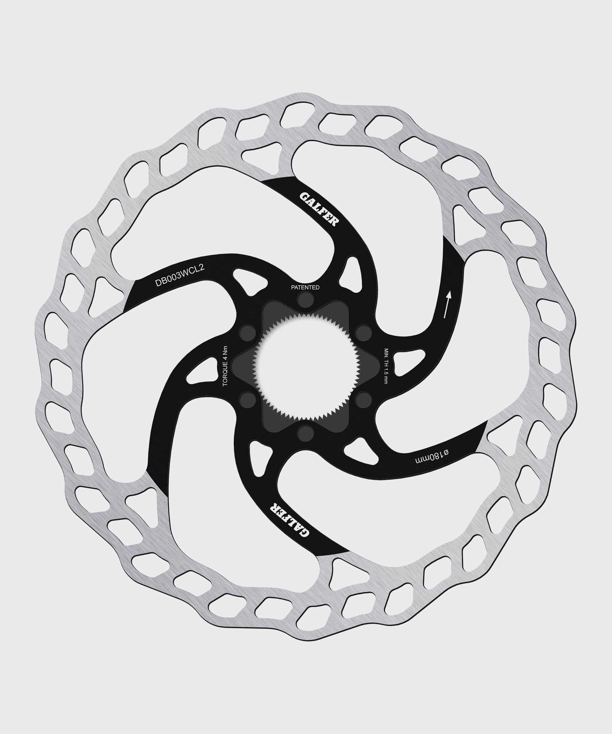 Galfer Wave 6-bolt MTB disc brake rotor with high-performance design, durable metal construction, and precise mounting for mountain biking.