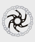 Galfer Wave 6-Bolt Disc Rotor for high-performance MTB brakes, shown in close-up with detailed wave pattern and mounting holes.