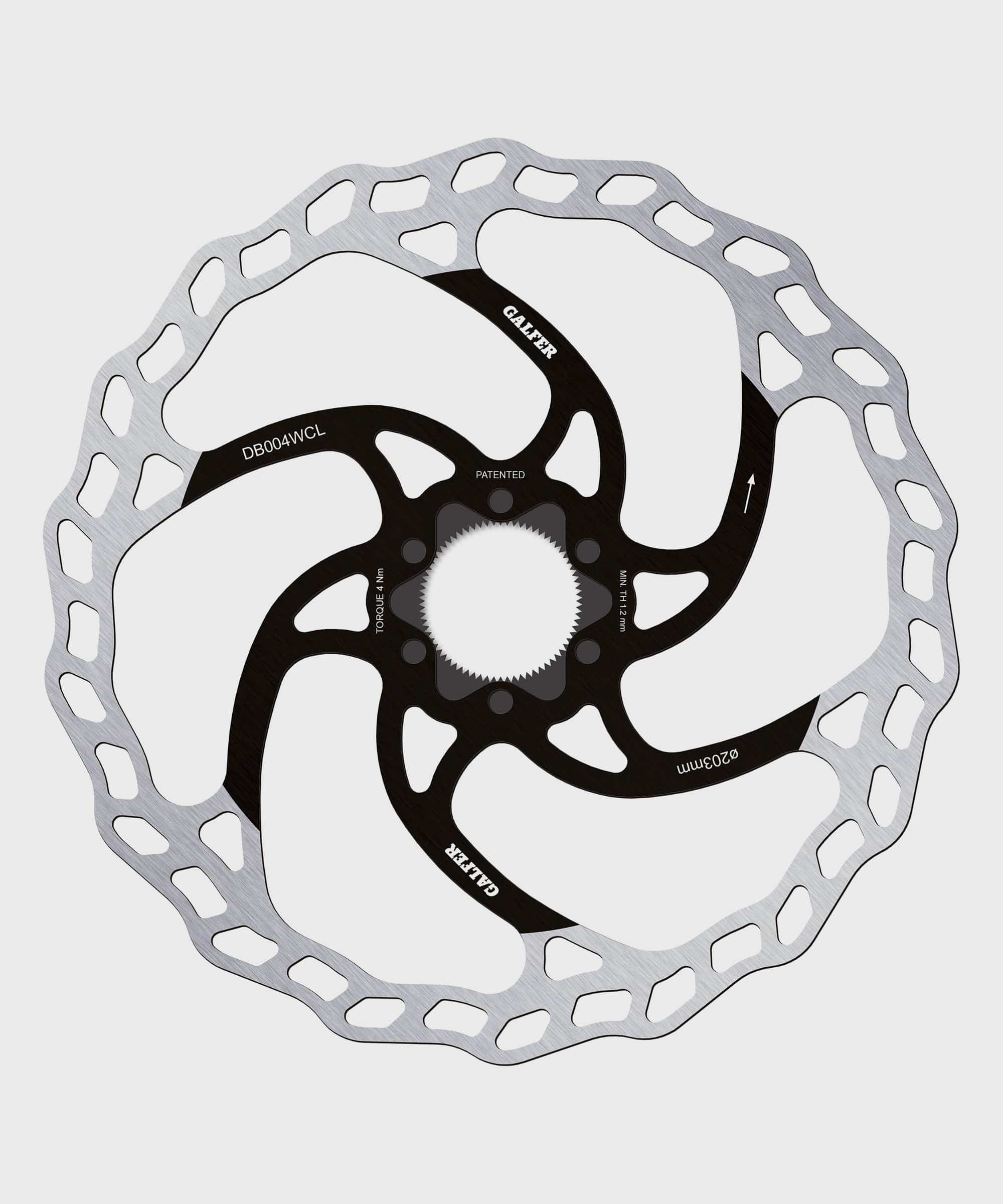Galfer Wave 6-bolt MTB disc brake rotor with high performance design, featuring ventilated rotor surface and six-bolt mounting system.