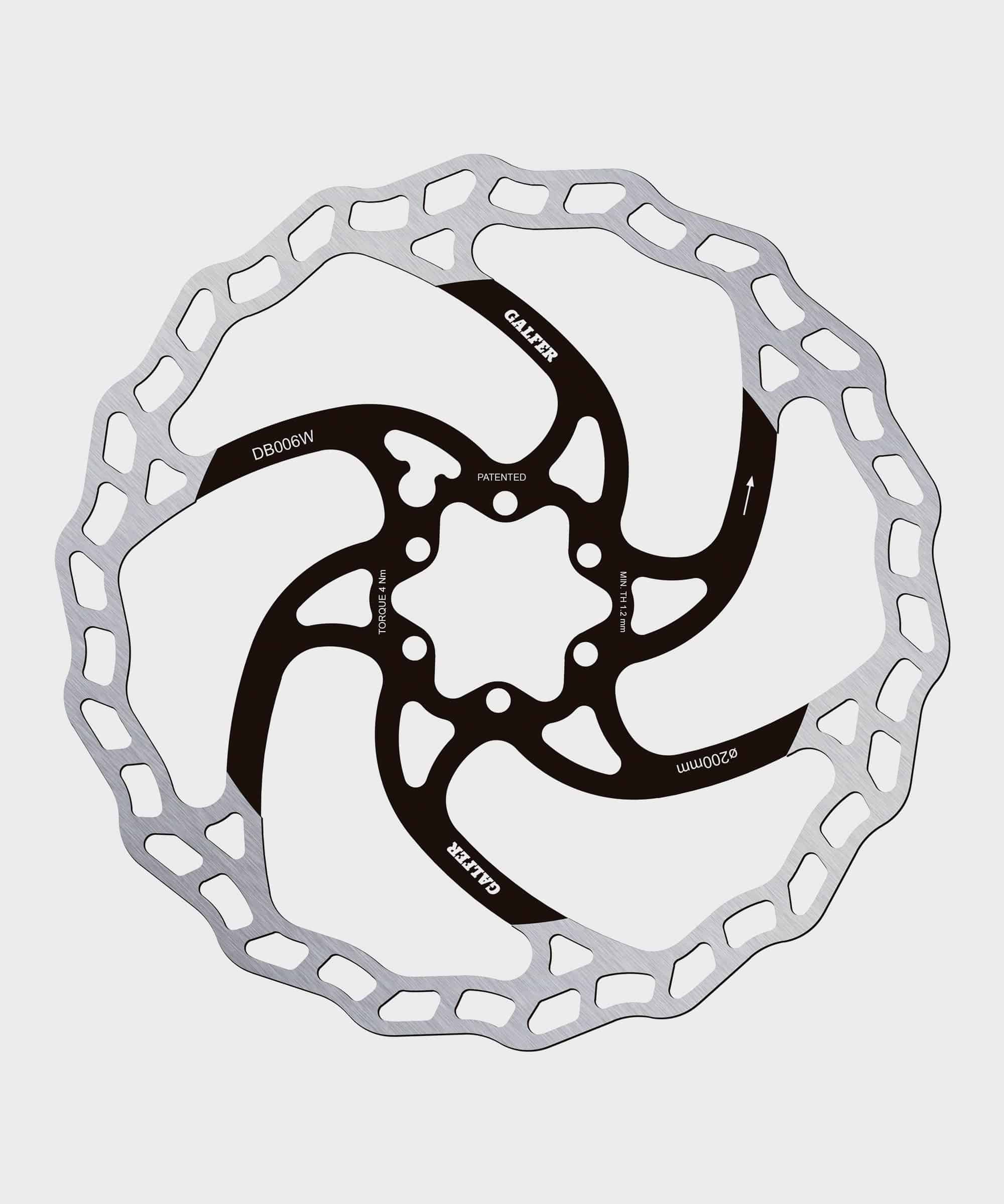 Galfer Wave 6-Bolt MTB disc brake rotor, high performance bicycle component with wave design and six-bolt mounting for mountain bikes.