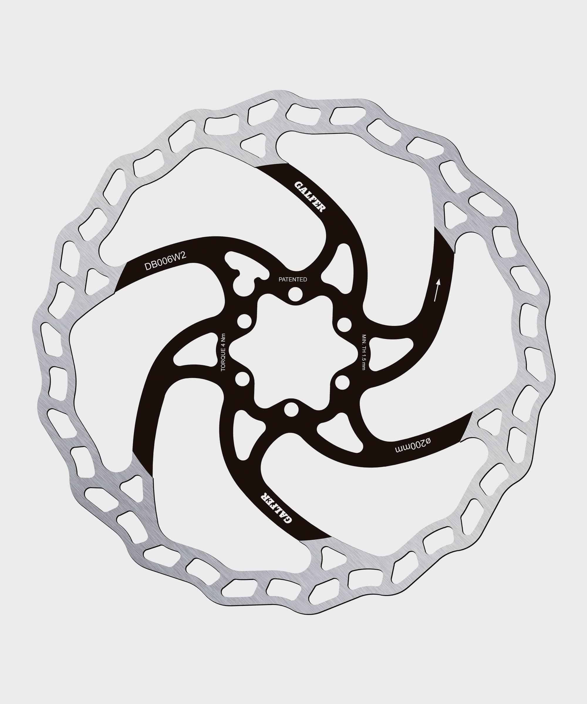 Galfer Wave 6-Bolt MTB brake disc rotor with high performance design, durable metal construction, mounted on a bicycle wheel.