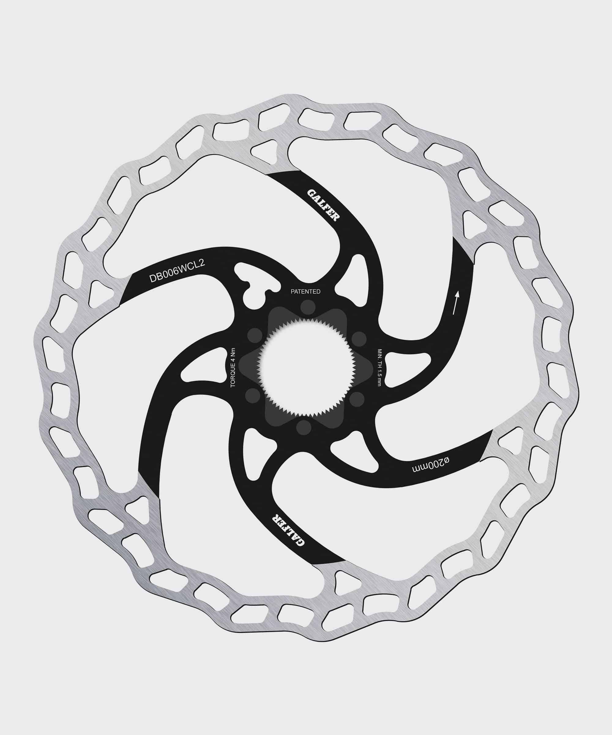 Galfer Wave 6-Bolt disc brake rotor for mountain biking, high performance MTB brake component with wave design and six-bolt mounting