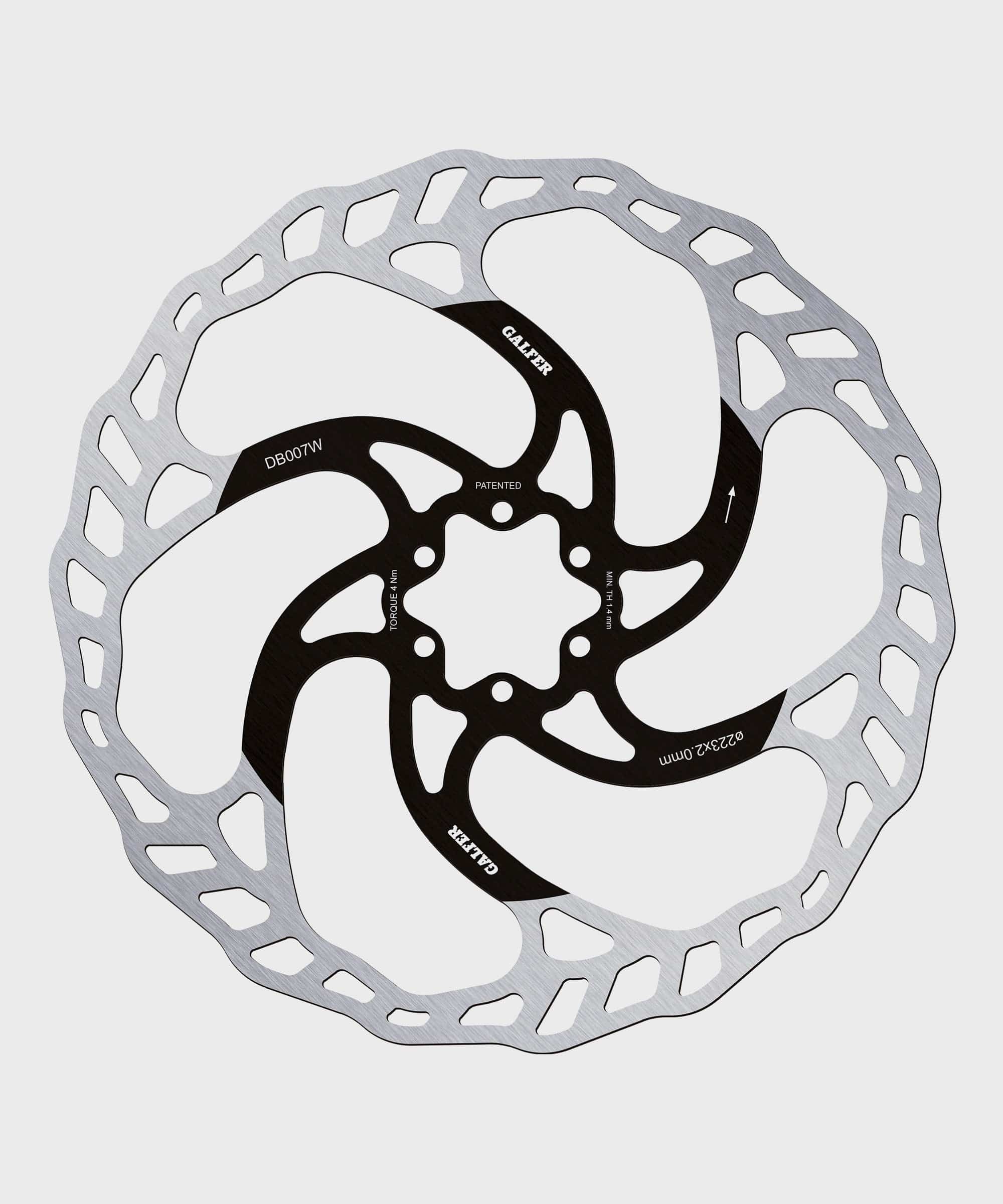 Galfer Wave 6-bolt MTB disc brake rotor with high-performance design, showcasing the durable steel construction and wave-shaped braking surface.