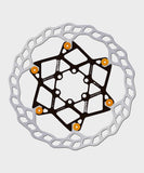 Galfer Wave floating disc rotor for mountain bike with 6-bolt brake system, featuring high-performance components and durable construction.