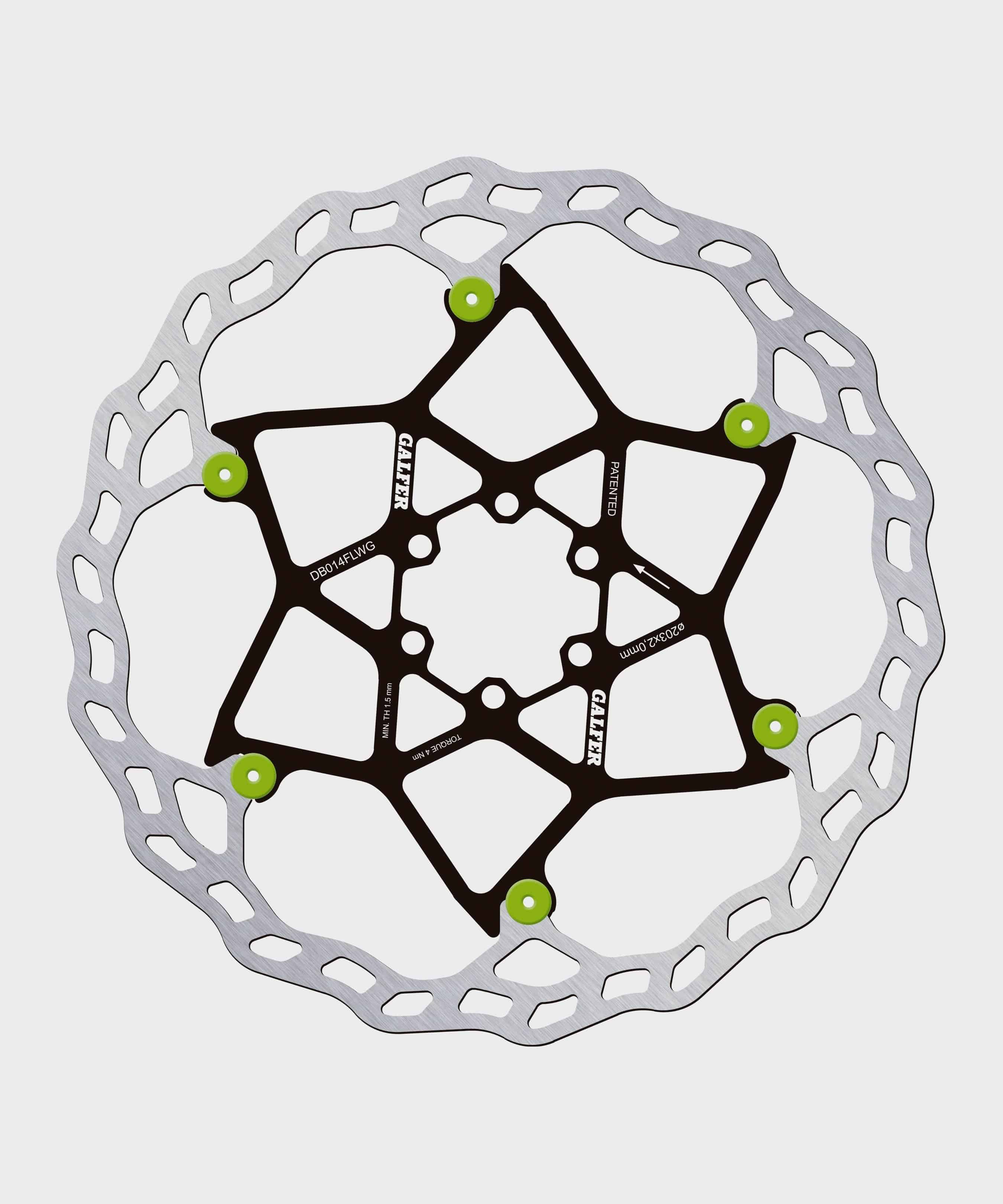 Galfer Wave floating disc rotor for MTB with 6-bolt brake system, showcasing high-performance bike brake component.