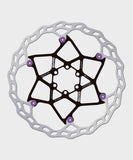 Galfer Wave floating disc rotor for MTB with 6-bolt brake system, high-performance bike components, silver metal finish.