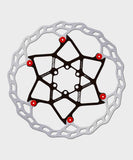 Galfer Wave floating disc rotor for MTB with 6-bolt brake system, high performance bike brake component, shown in close-up.