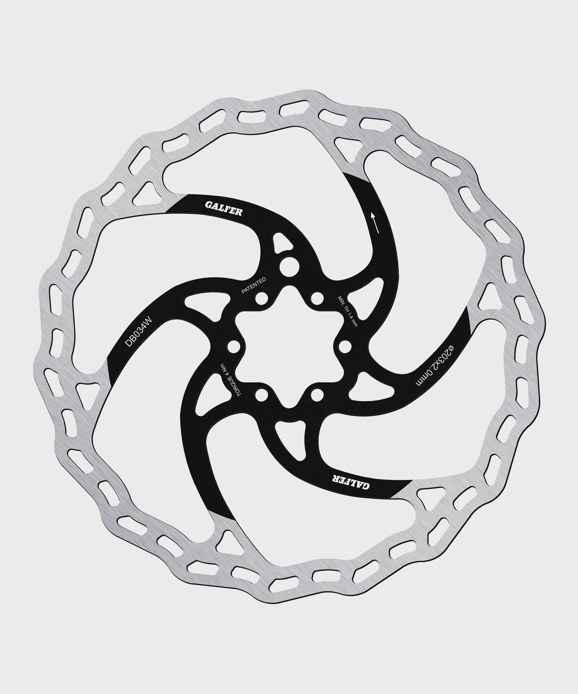 Galfer Wave 6-Bolt MTB disc brake rotor showcasing high performance brake component with wave design and six-bolt mounting system.