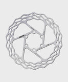 Galfer Wave Road Disc Rotor 6-Bolt for road, gravel, and cyclocross bikes, showing the wave design and bolt holes for mounting.
