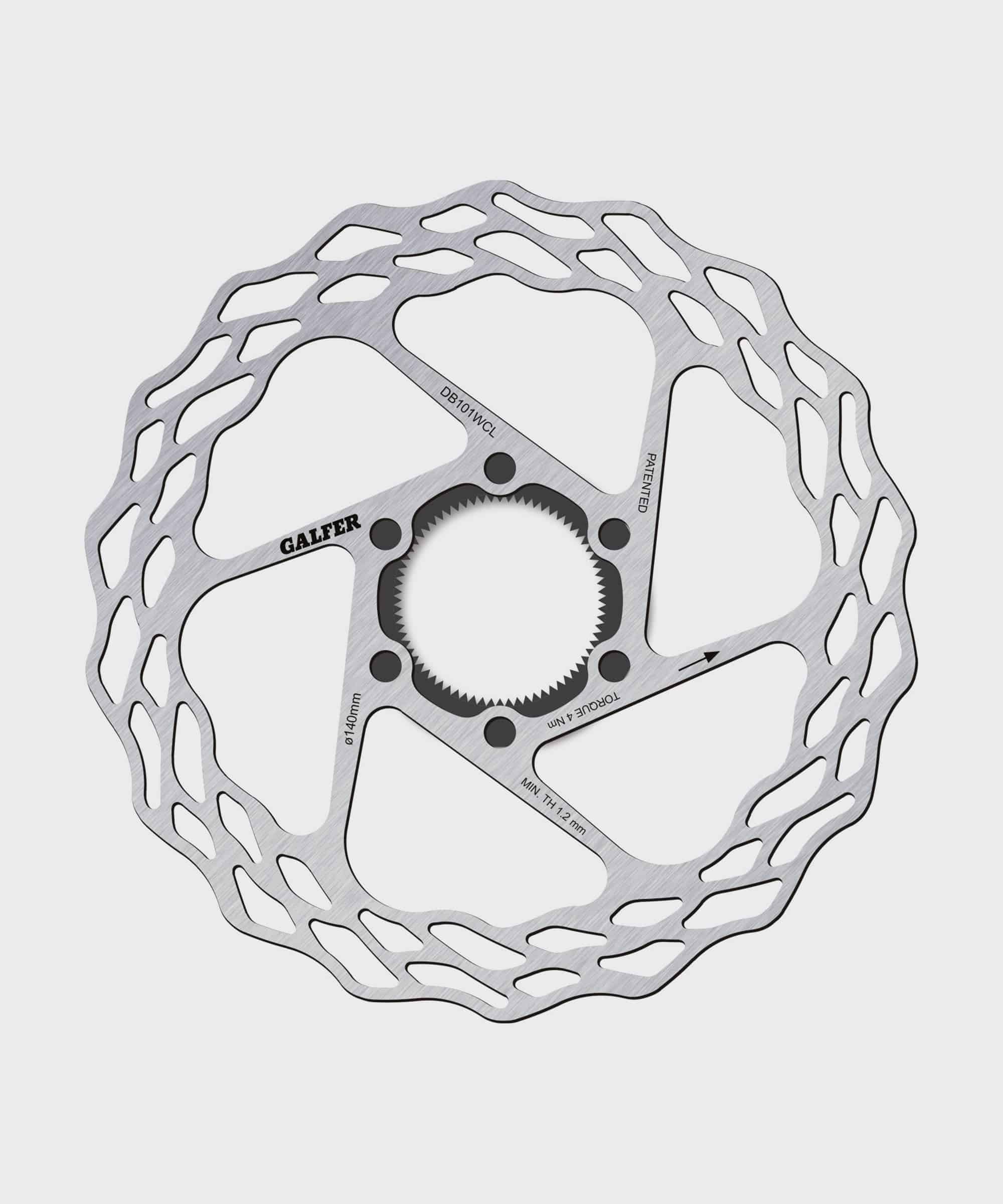 Galfer Wave Road Disc Rotor 6-Bolt for road, gravel, and cyclocross bikes, showing the wave-style brake rotor with six-bolt mounting.