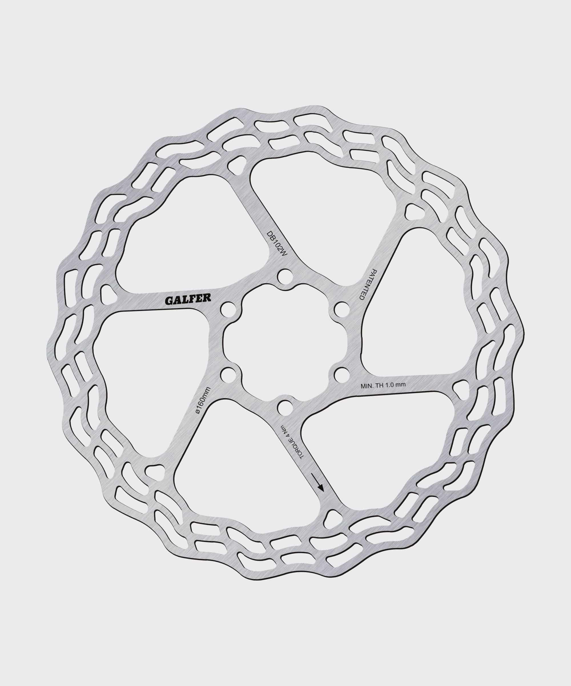 Galfer Wave Road Disc Rotor 6-Bolt for road, gravel, and cyclocross bikes, featuring a wave pattern and durable metal construction.