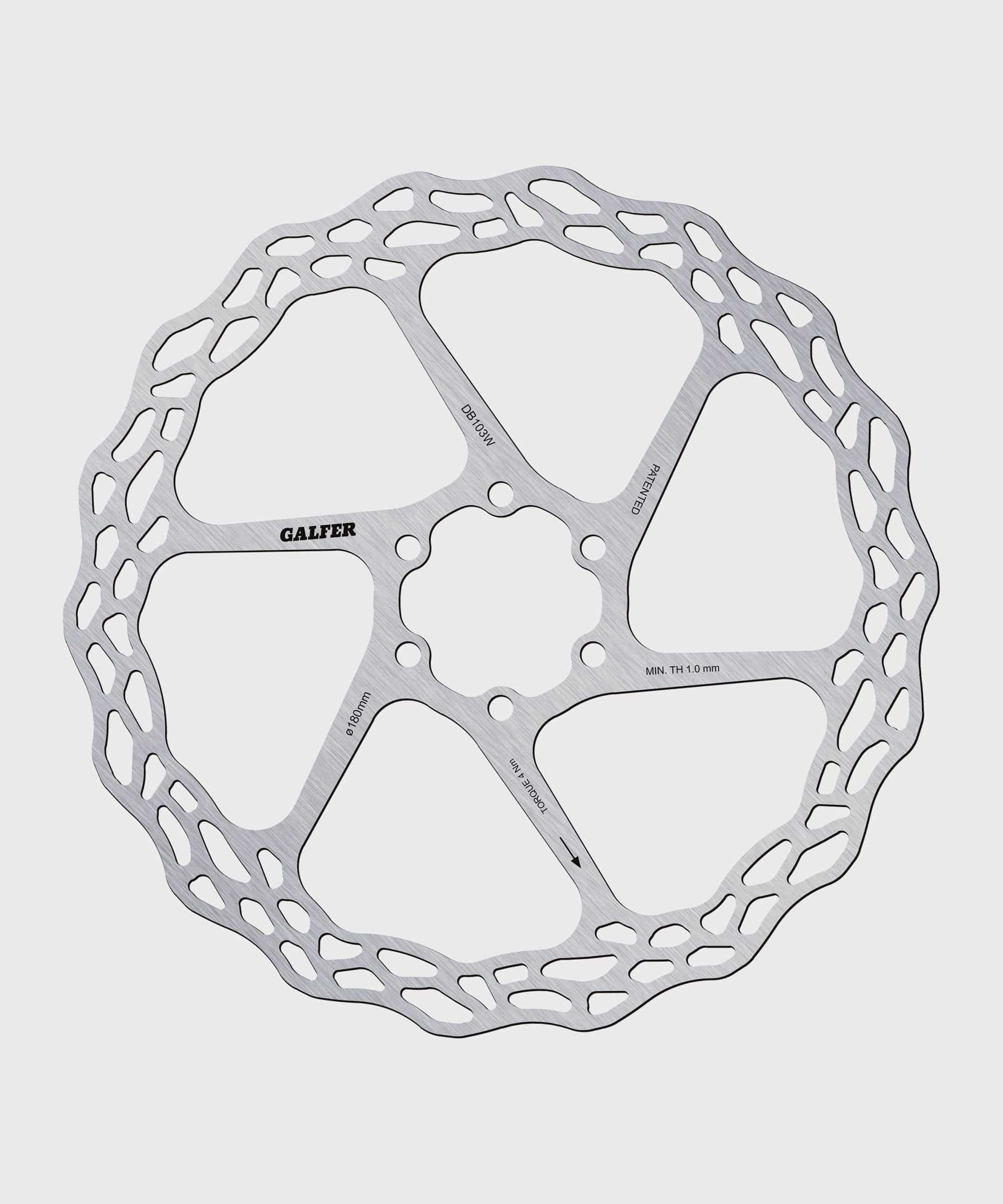 Galfer Wave Road Disc Rotor 6-Bolt for road, gravel, and cyclocross bikes, showing a metal disc with wave edges and bolt holes