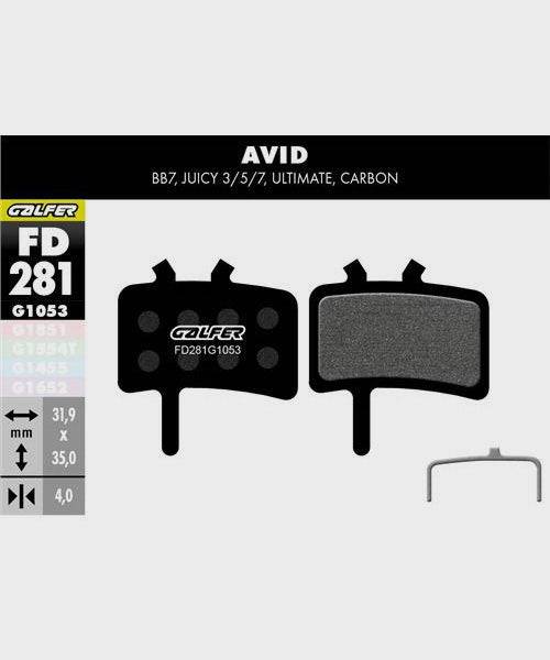 Galfer standard bike disc brake pads showing metal backing and friction material for reliable, quiet braking performance.
