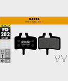 Galfer standard bike disc brake pads showing metal backing plates and friction material for reliable, quiet braking performance.