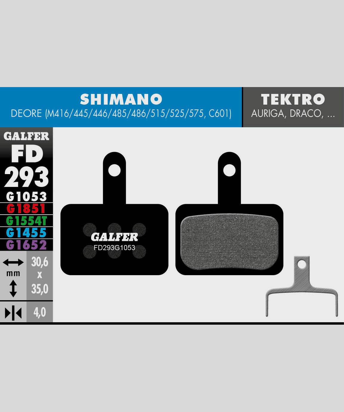 Galfer Pro Bike Disc Brake Pads for downhill and enduro bikes, showing the high-performance brake component with metal backing plates.