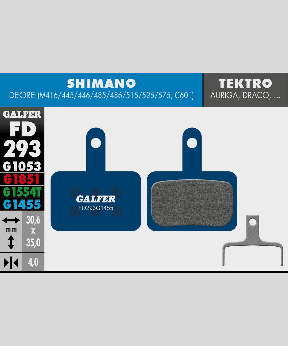 Galfer Road Disc Brake Pads for bicycles, showing the smooth, quiet, all-weather cycling brake component with detailed friction material.