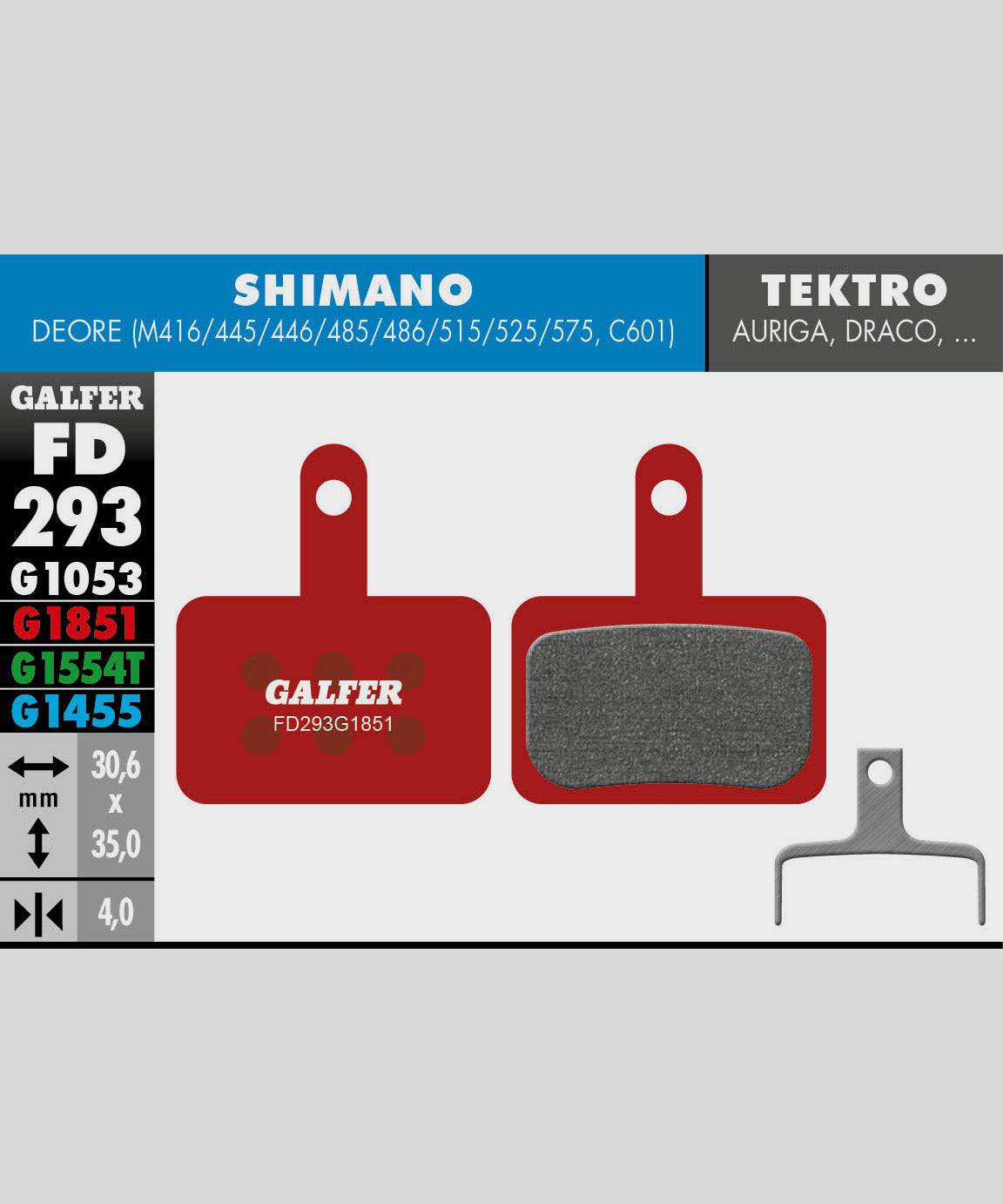 Galfer Advanced Bike Disc Brake Pads for Trail, Enduro & e-MTB, shown with metal backing and brake pad friction material.