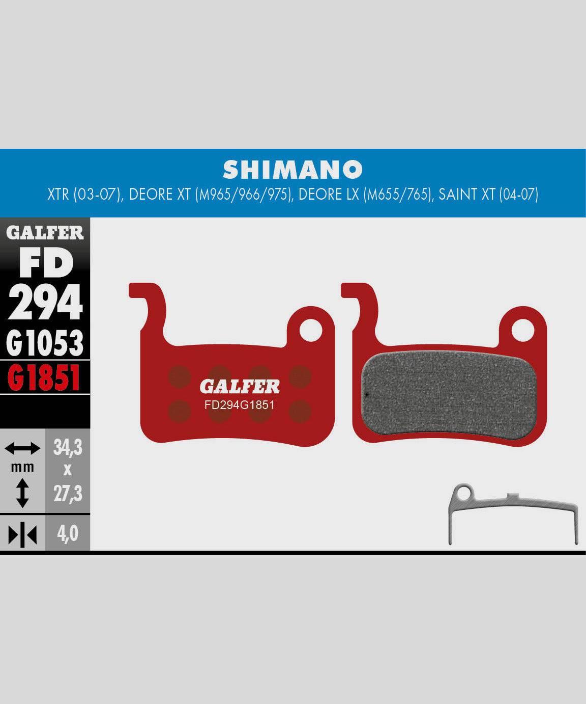 Galfer Advanced bike disc brake pads for trail, enduro, and e-MTB bikes, showing the brake pad components and packaging.