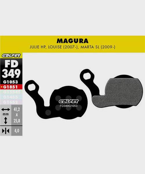 Galfer standard bike disc brake pads with metal backing, designed for reliable, quiet, and durable braking performance.