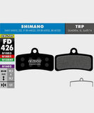Galfer standard bike disc brake pads showing a close-up of the black components for reliable, quiet braking performance.
