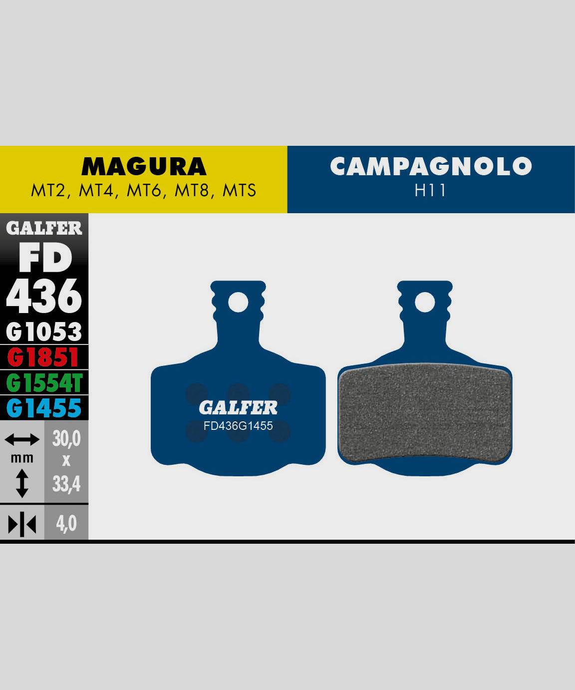 Galfer Road Disc Brake Pads for cycling, showing the smooth, quiet brake pad components designed for all-weather performance.