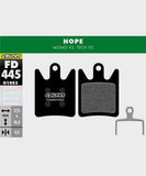 Galfer standard bike disc brake pads showing the black components and metal backing for reliable, quiet braking performance.