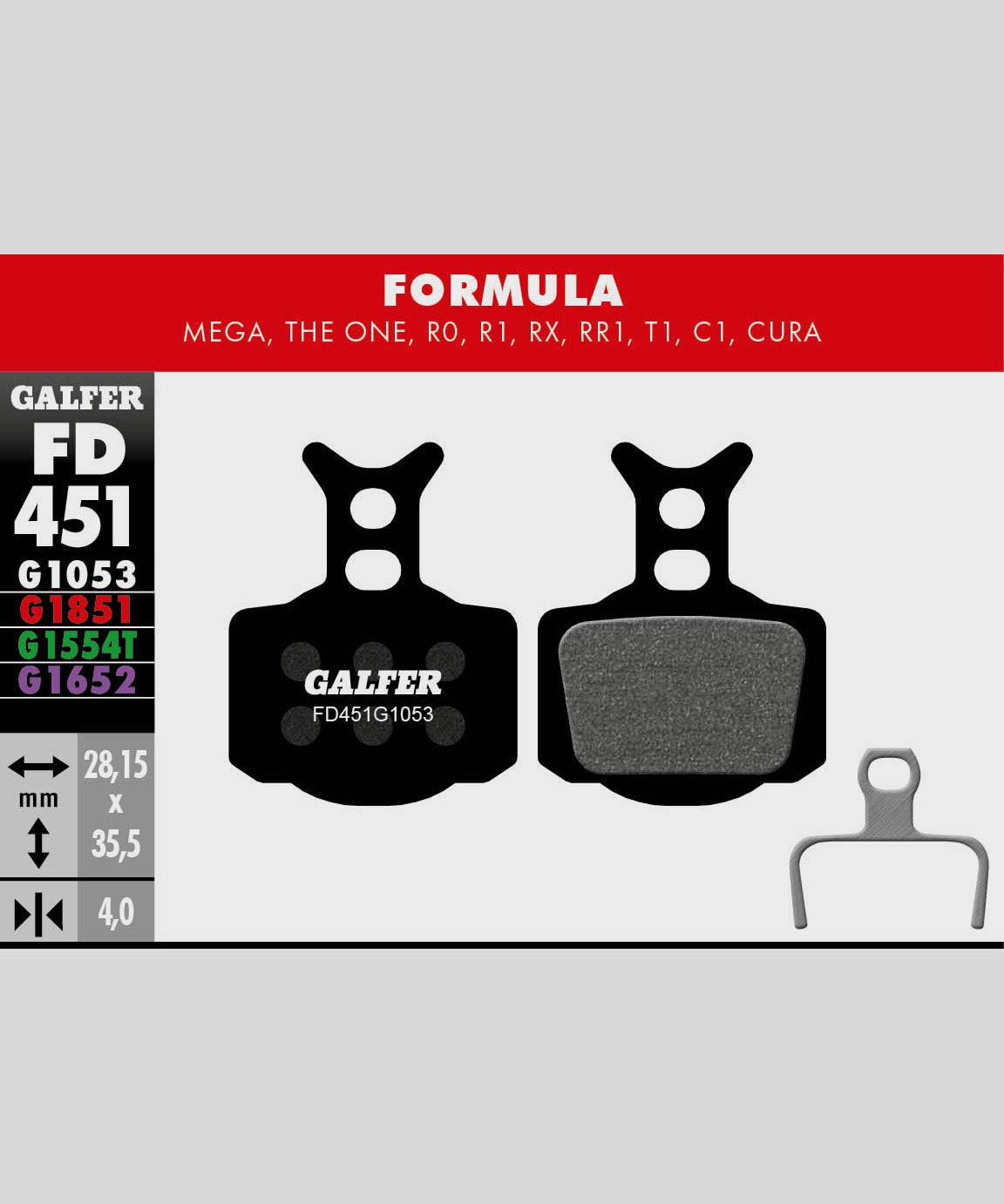 Galfer Pro bike disc brake pads for downhill and enduro racing, showing high-performance brake components with metal backing plates.