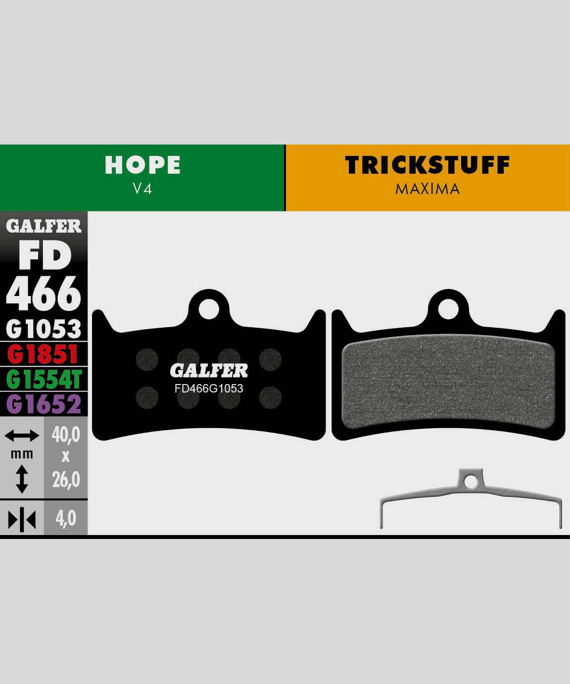 Galfer Pro bike disc brake pads for downhill and enduro racing, showing high-performance brake components and packaging.