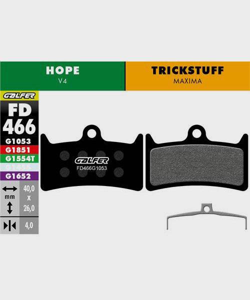 Galfer Standard Bike Disc Brake Pads showing black brake pad components for reliable, quiet, and durable braking performance.