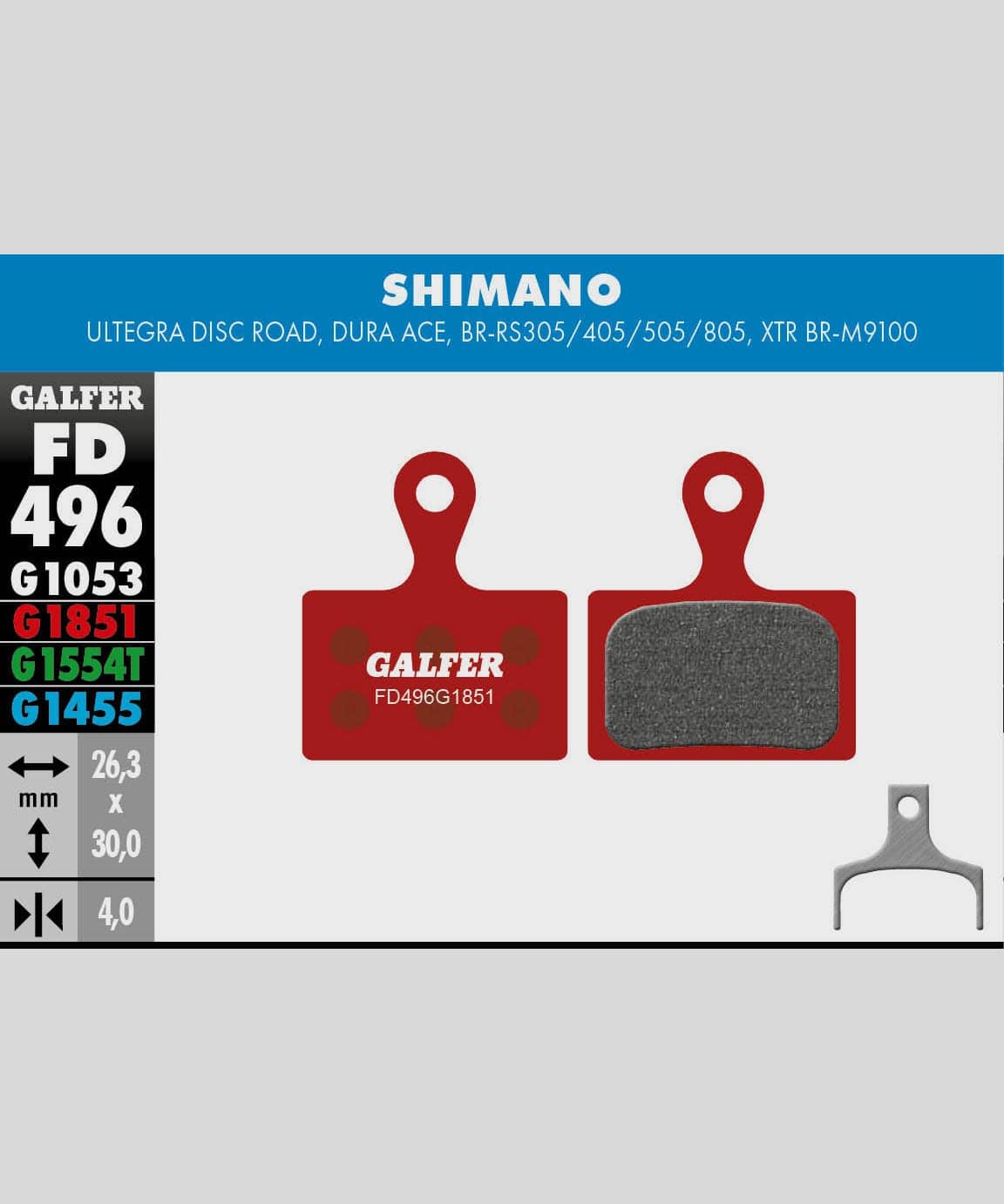 Galfer Advanced Bike Disc Brake Pads for trail, enduro, and e-MTB performance, shown in black with metal backing plates.