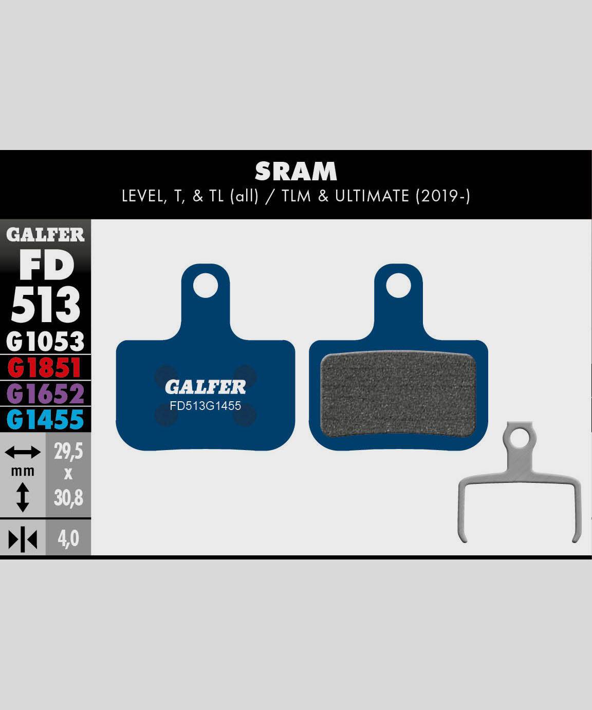 Galfer Road Disc Brake Pads for bicycles, showing the smooth, quiet braking components designed for all-weather cycling performance.