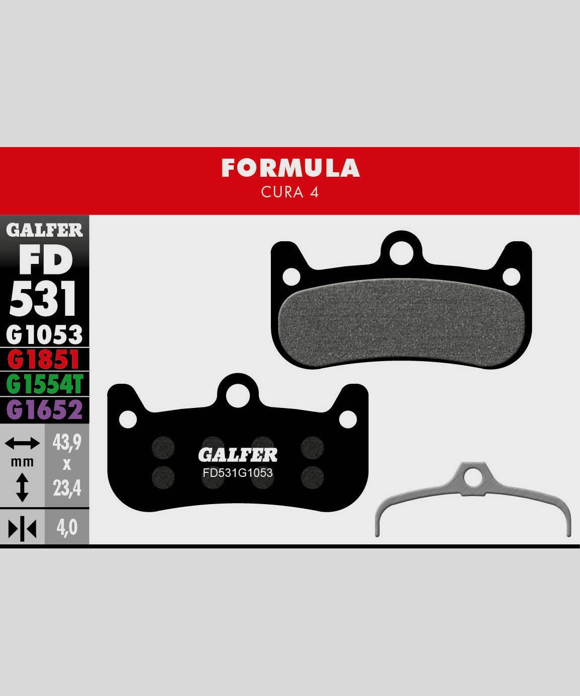 Galfer Pro bike disc brake pads for downhill and enduro racing, high-performance components with metal backing and brake material.