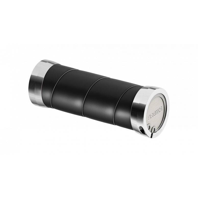 Brooks Slender Leather Bike Handlebar Grips with Aluminium Core and replaceable tape, designed for comfortable cycling.