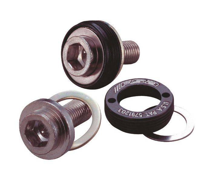 FSA Steel M8 Self-Extracting Crank Bolts for JIS Square Taper Bottom Brackets, shown in a close-up image of the component.